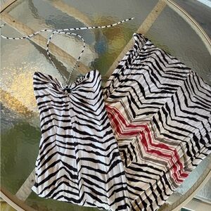 bebe Black and White Zebra Print dress